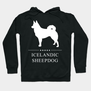 Icelandic Sheepdog Dog White Silhouette Hoodie